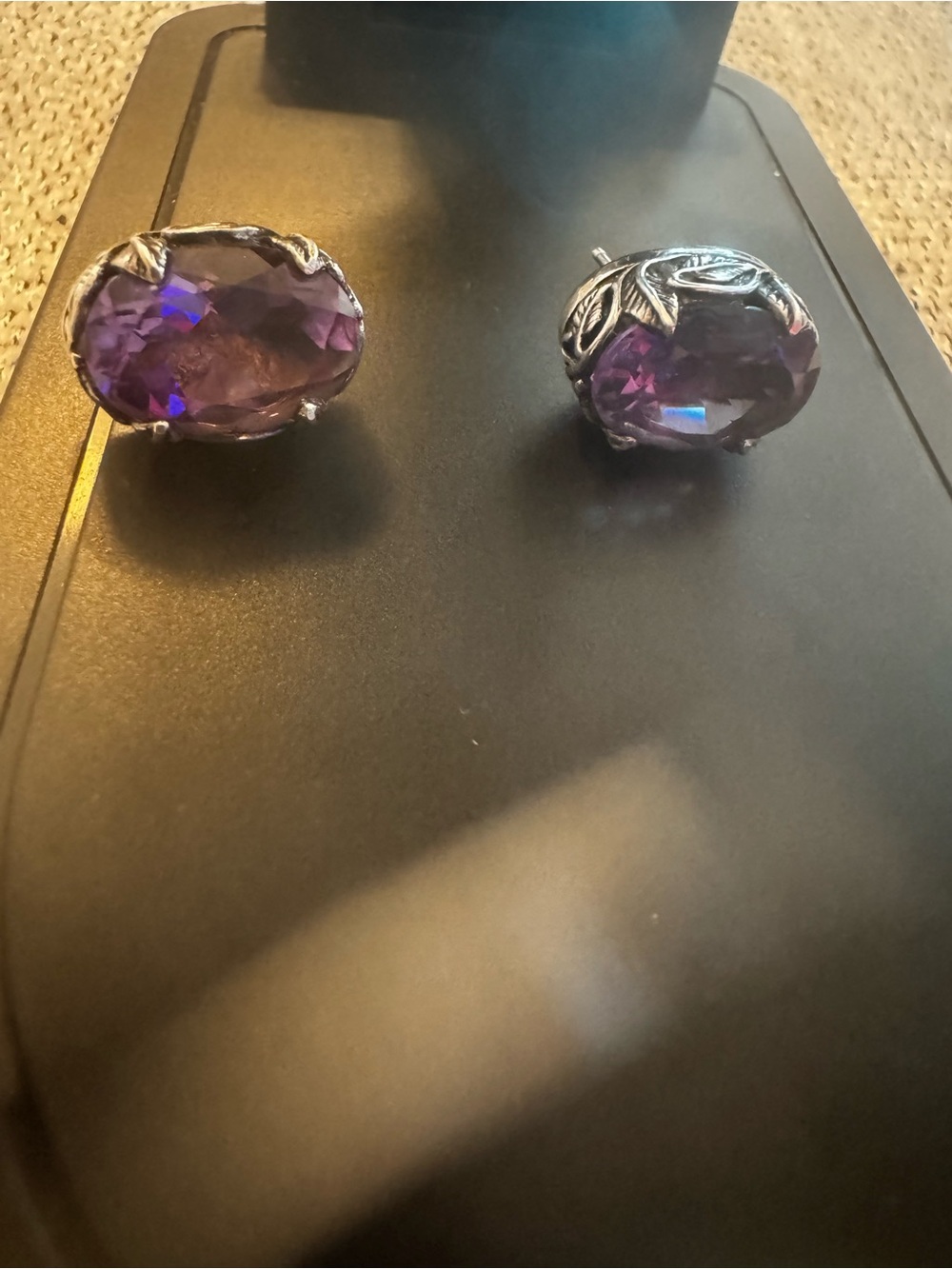 Vintage Amethyst Sterling Silver Earrings